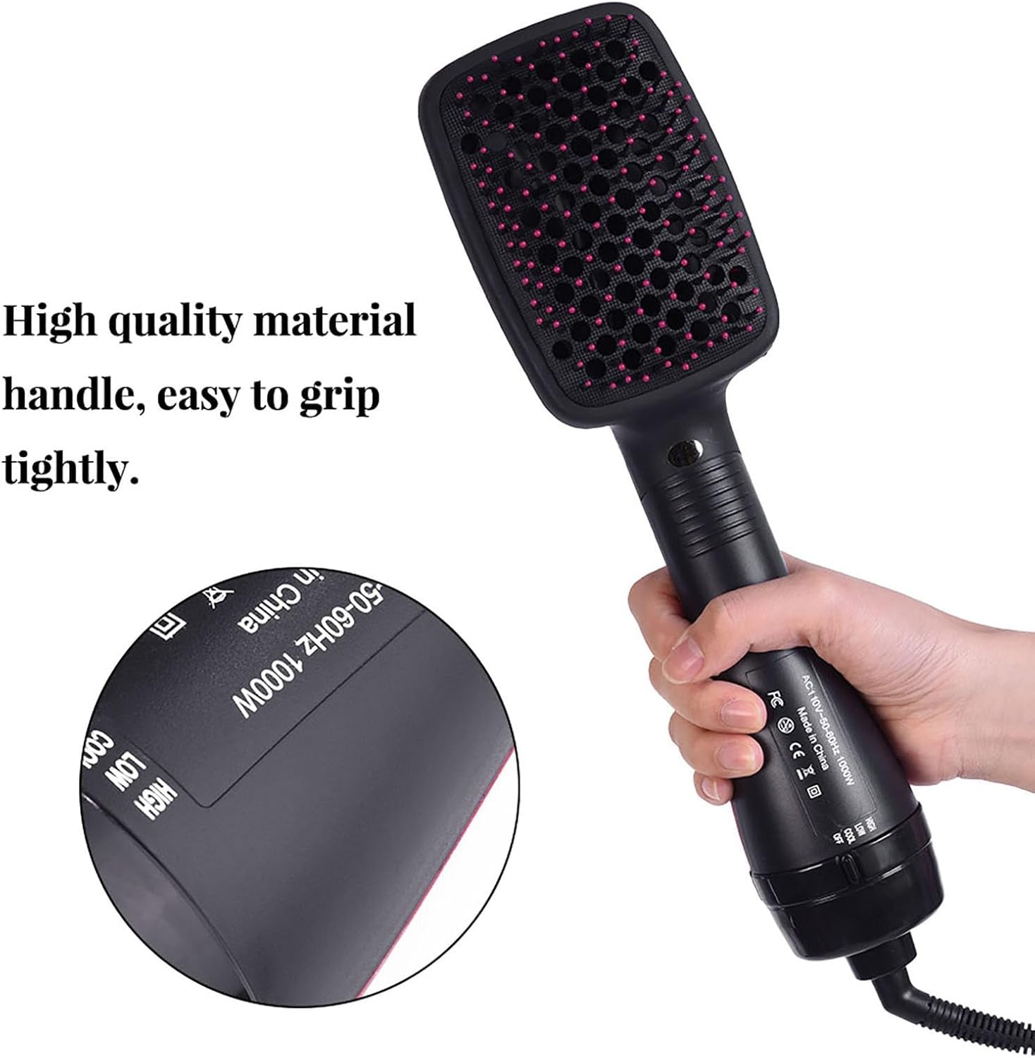 One Step Hair Dryer and Brush, Pro Ceramic Ionic Hair Straightener Brush 2 in 1 Hair Dryer Brush Device Blow Dryer Comb Hairdressing Tool for Dry Wet Hair Comb